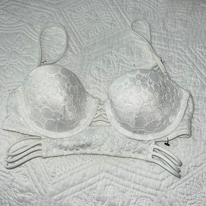 Victoria’s Secret white lace push-up bikini top
